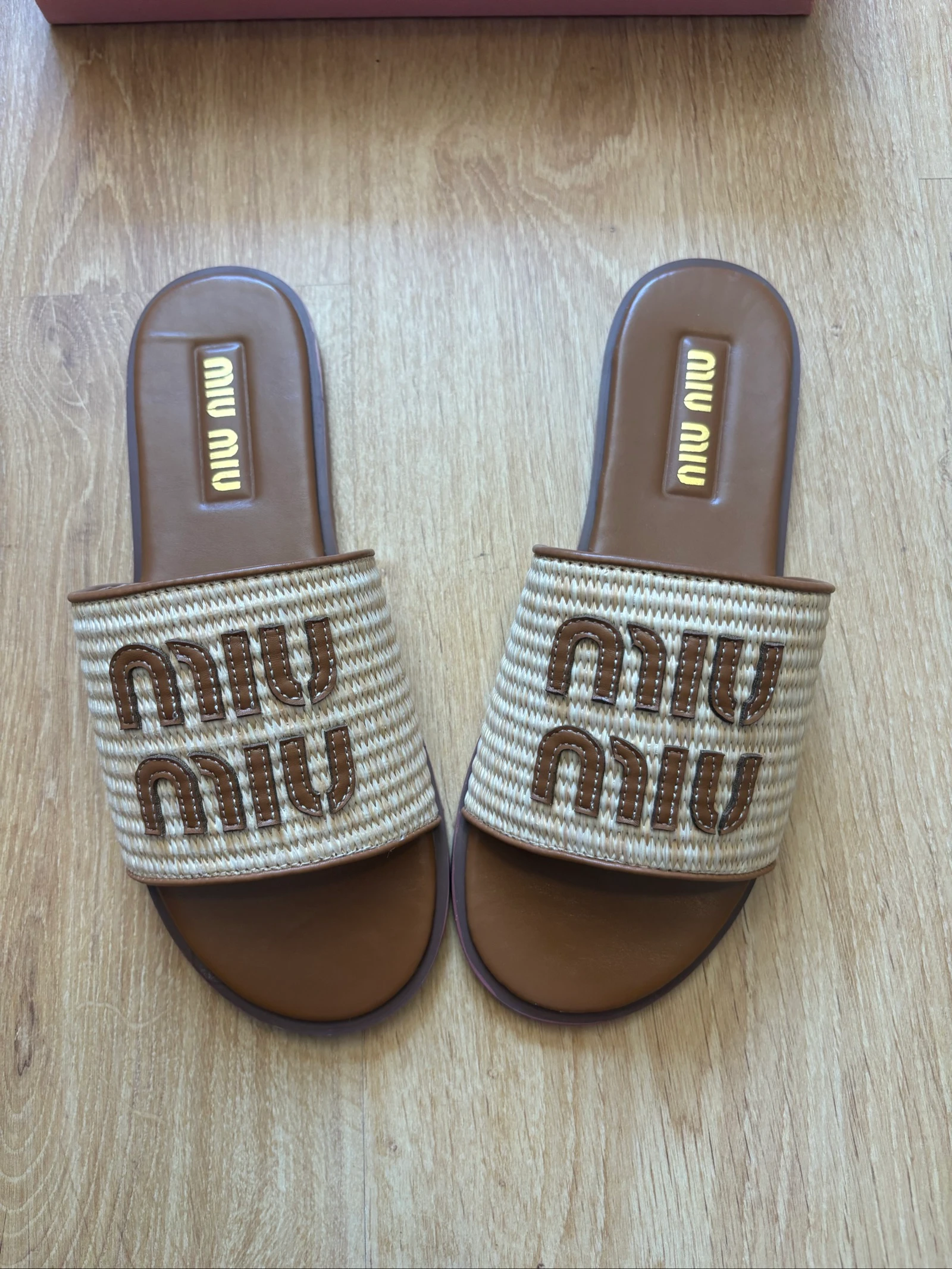 Sandalias Slide Rafia Marrón Talla 40 